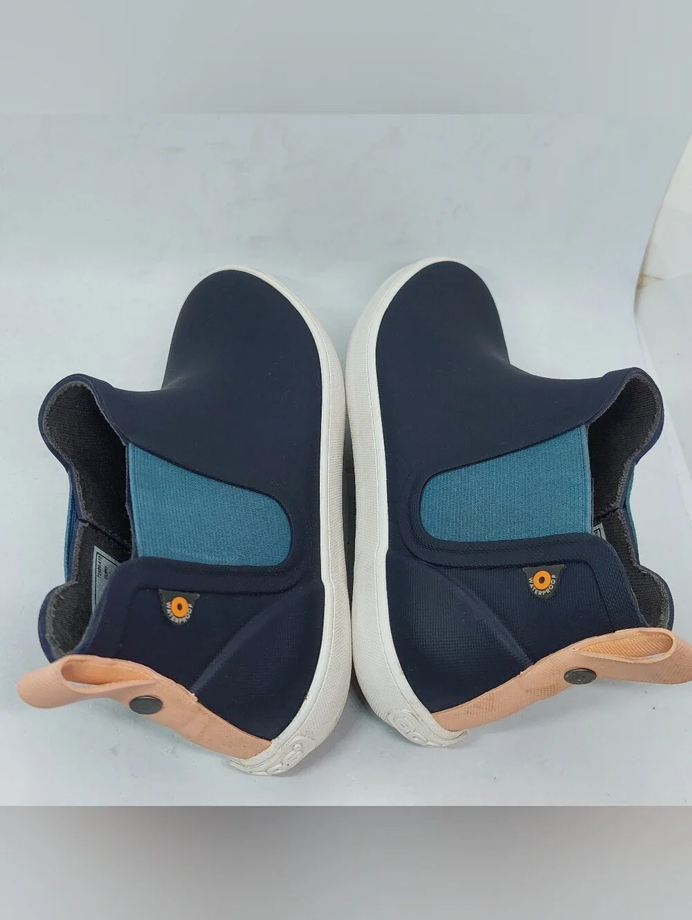 Bogs Bloom Kicker Rain Boots Womens Size 6 Navy Low Top Waterproof Outdoor Shoes